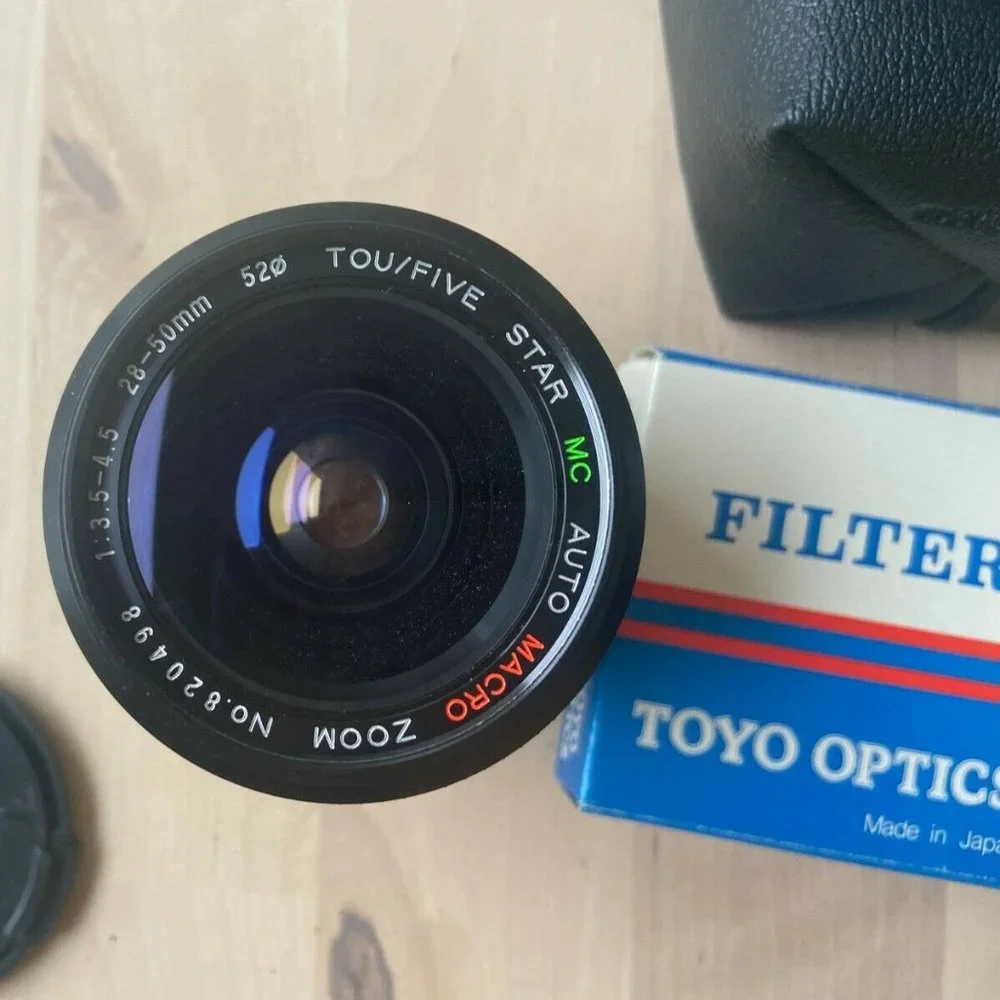 TOU/FIVE STAR MC Auto Macro Zoom 28-55mm Lens + Filters + Vivitar Teleconverter
